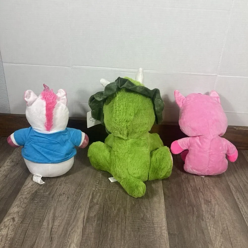 Six Flags Lot/3 Plush Stuffed Animals Unicorns And Dinosaur With Original Tag